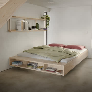 Karup Design - Groove væghylde, Wide and Merge seng, naturfyr