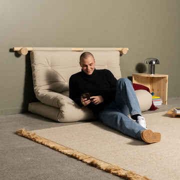 Karup Design - Hooked 135 sovesofa inkl. Bravo madras 135 x 200 cm, hør