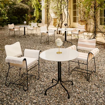 Gubi - Carmel bistro spisebord, 75 x 75 cm, sort / musling hvid