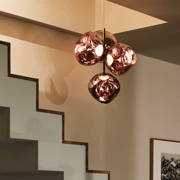 Tom Dixon – Melt Mini LED-lysekrone, kobber/guld