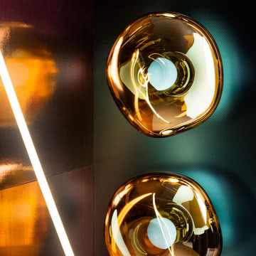 Tom Dixon - Melt LED væglampe / loftlampe, mini, 30 x 25 cm, guld