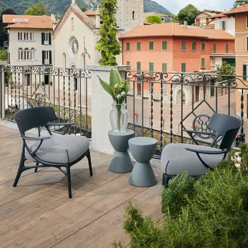 Kartell – AI udendørs loungestol, sort/hvid-sort (stoftwill)