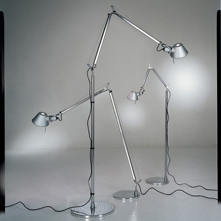 Artemide - Tolomeo Terra gulvlampe, karosseri aluminium, halogenlam