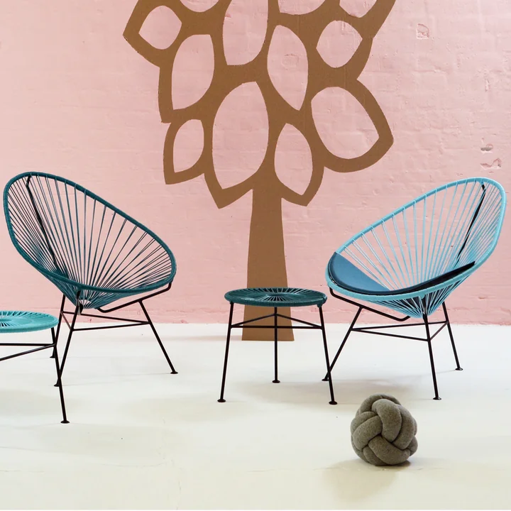 OK design – Acapulco stol, petroleumsblå, lyseblå