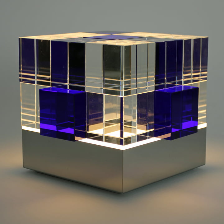 Tecnolumen – Cube lampe, transparent, blå