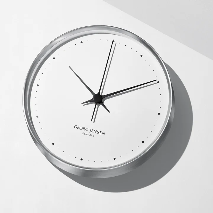 Georg Jensen – Henning Koppel vægur, Ø 30 cm, rustfrit stål/hvid