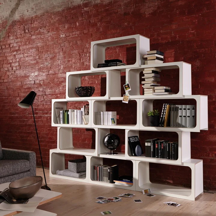 Müller Small Living – Boxit stabelbart reolmodul, set fra siden