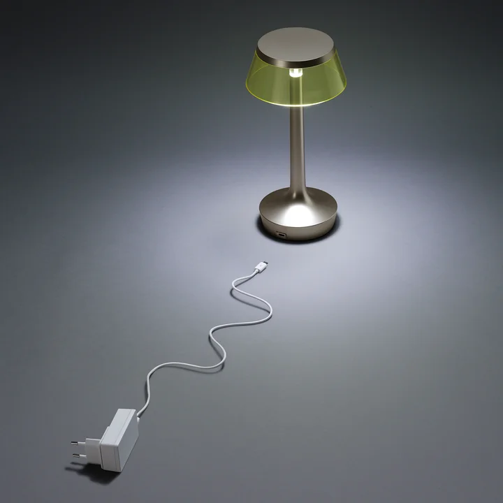 The Flos - Bon jour Unplugged bordlampe i krom/kronegul