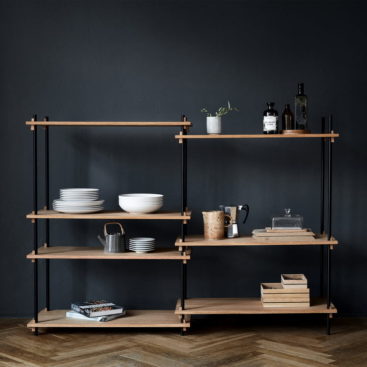 Shelving System fra Moebe - Medium Double, olieret eg