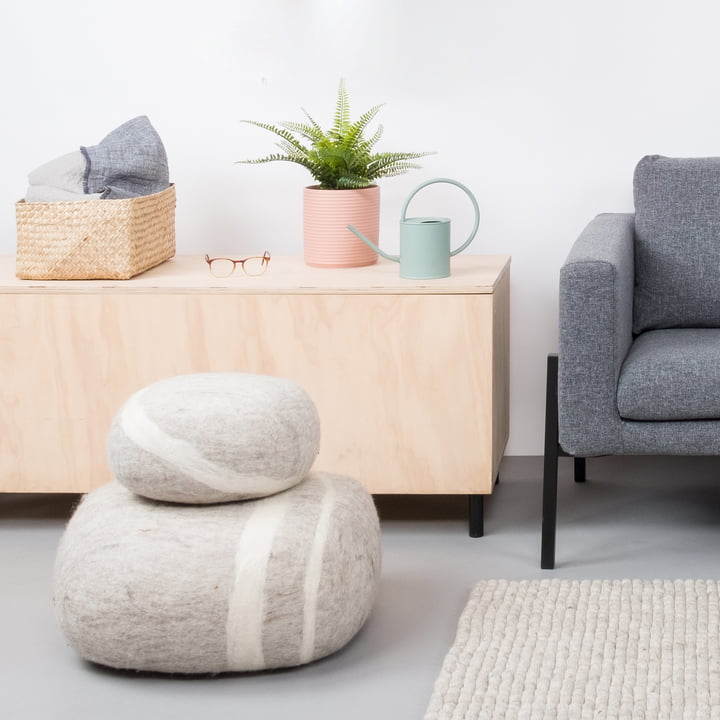 Pebble stone pude i lys beige fra myfelt