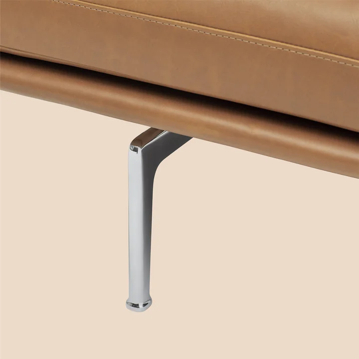 Outline sofa 3-personers fra Muuto i cognac Refine Læder / poleret aluminium