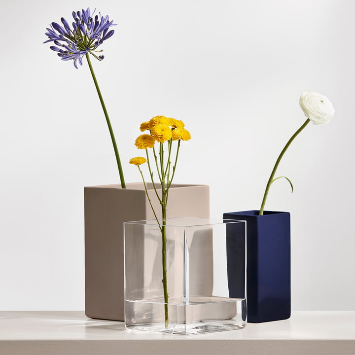 Ruutu keramisk vase af Iittala