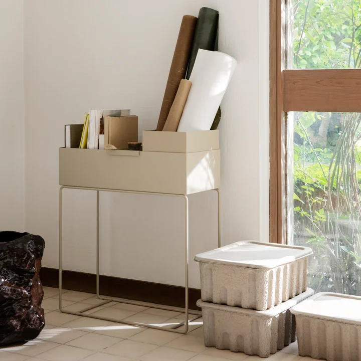 Plant Box og Papirpulp opbevaringsboks fra Ferm Living