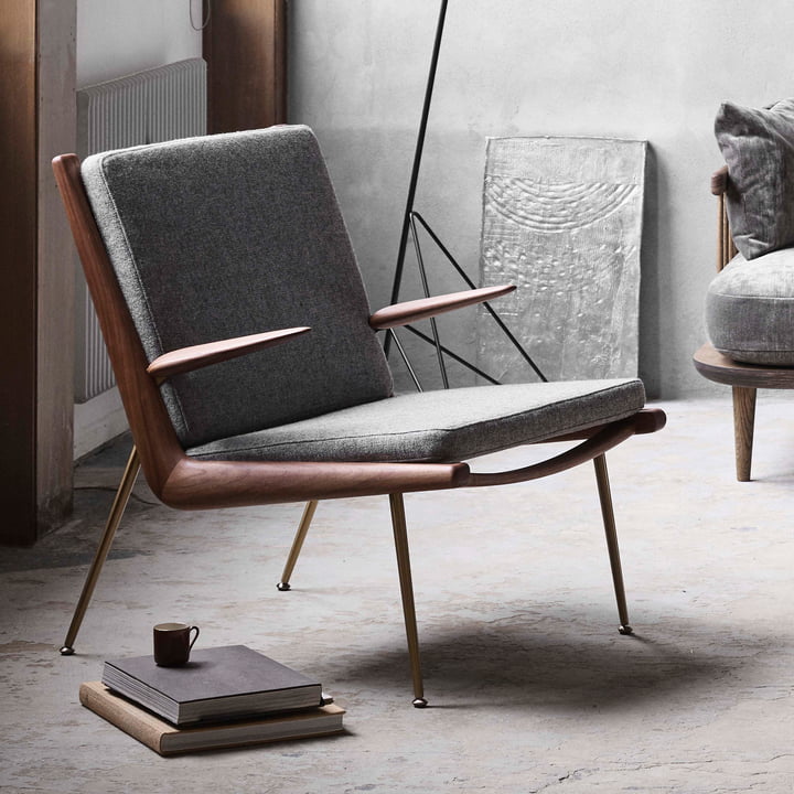 Boomerang HM2 Loungechair fra & Tradition i olieret valnød / Hallingdal 130