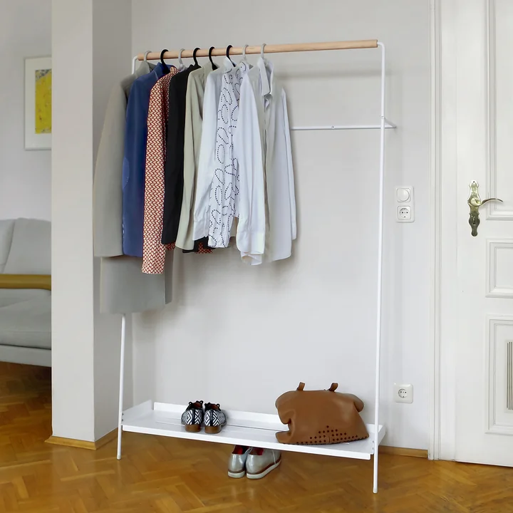 Skæve garderobe Meta, hvid / aske af vonbox