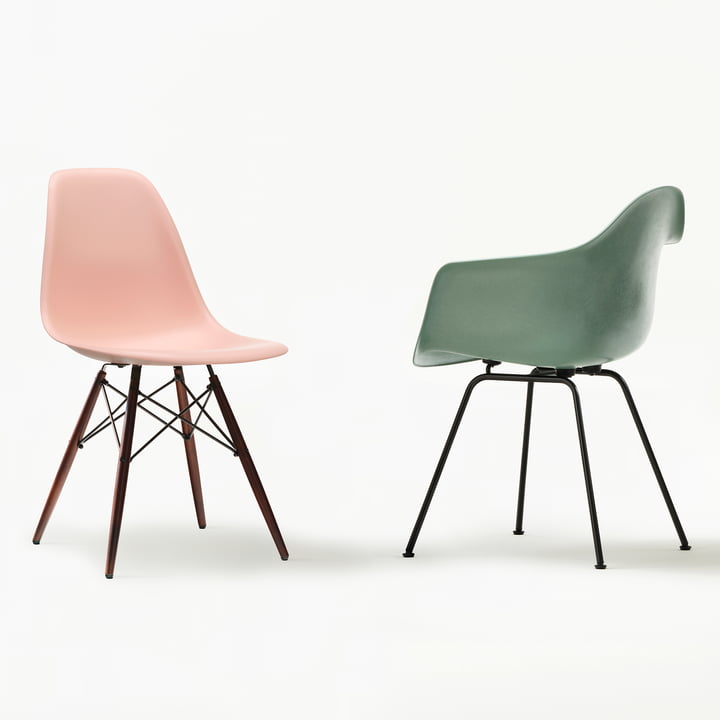 Vitra - Eames Plastic Side Chair DSW, Eames Glasfiber Lænestol DAX