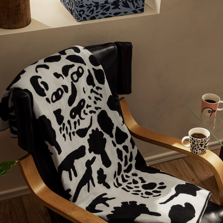 Oiva Toikka uldtæppe, 130 x 180 cm fra Iittala i Cheetah sort