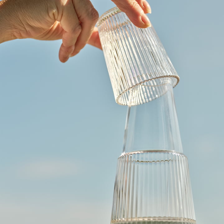 Pilastro karaffel med glas 1 l i klar fra Stelton