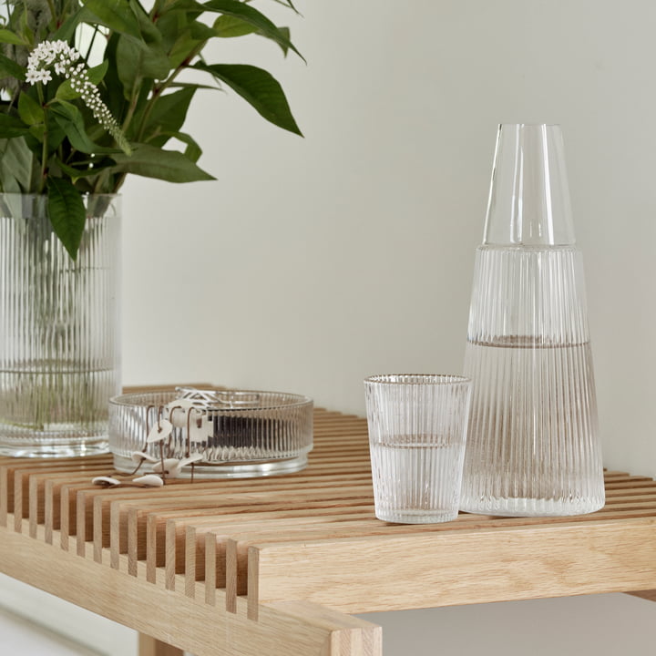 Pilastro karaffel med glas 1 l, klar i Stelton