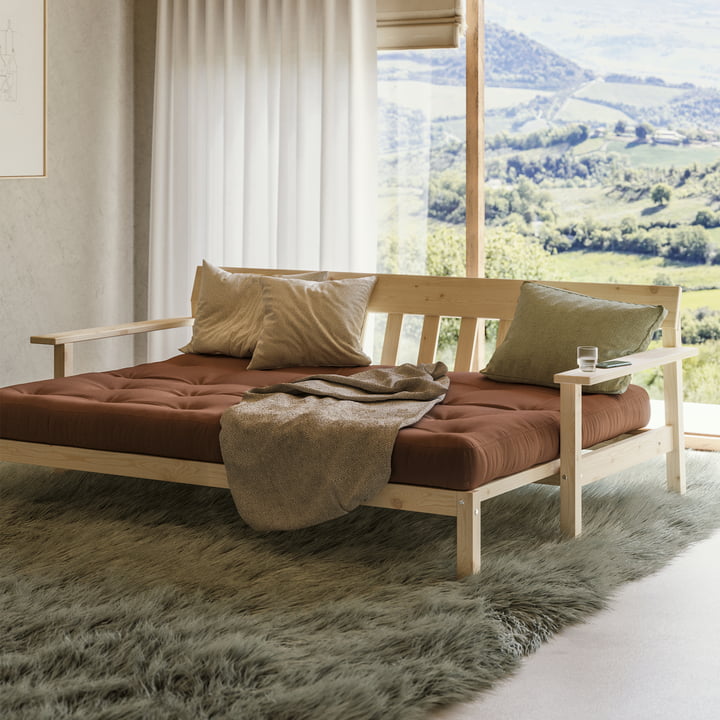 Unwind af Sovesofa, Natural Pine / Mokka fra Karup Design