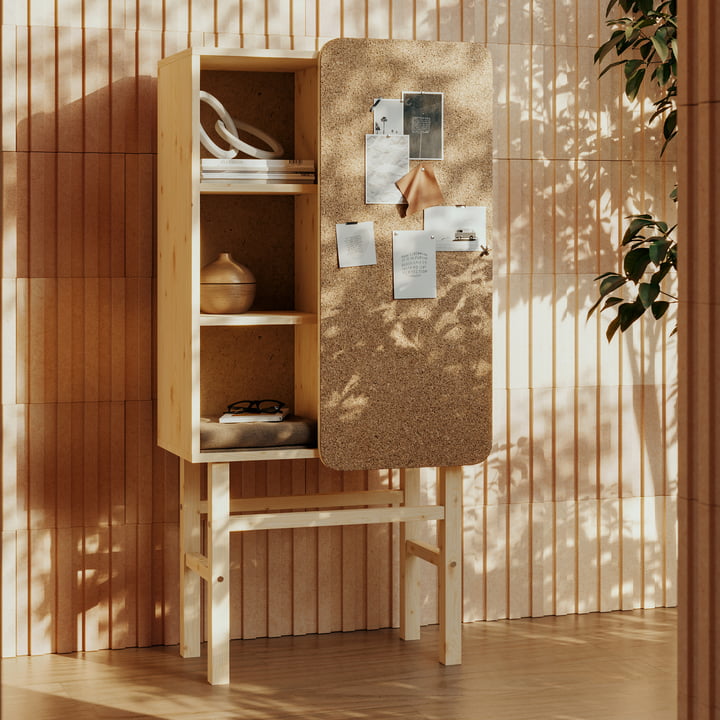 Slide, med pindplade, klarlakeret fyrretræ fra Karup Design