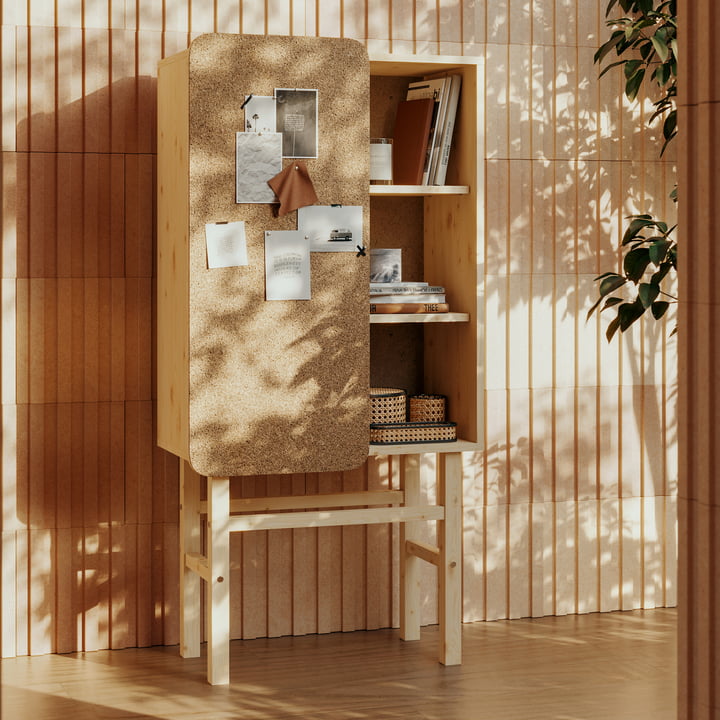 Slide, med pindplade, klarlakeret fyrretræ fra Karup Design