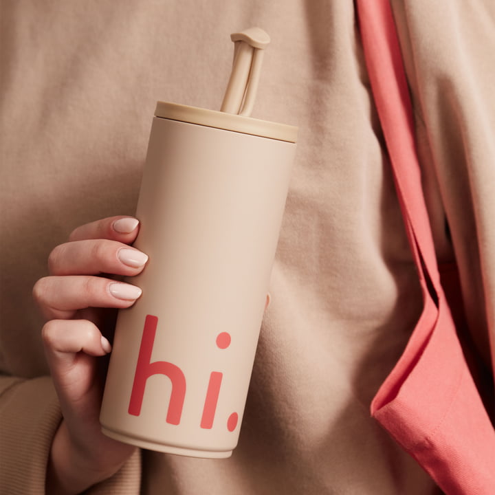 Hi Travel halmkrus, 0,5 l, beige fra Design Letters