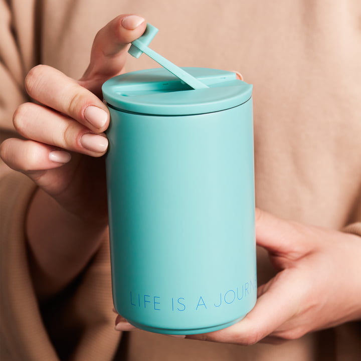 Thermo Cup 0,35 l, Life Is A Journey Take Me Along / turkis af Design Letters