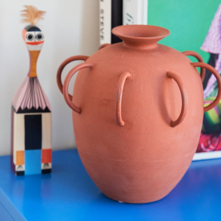 Objects terracotta vase med hank, naturlig terracotta fra HKliving