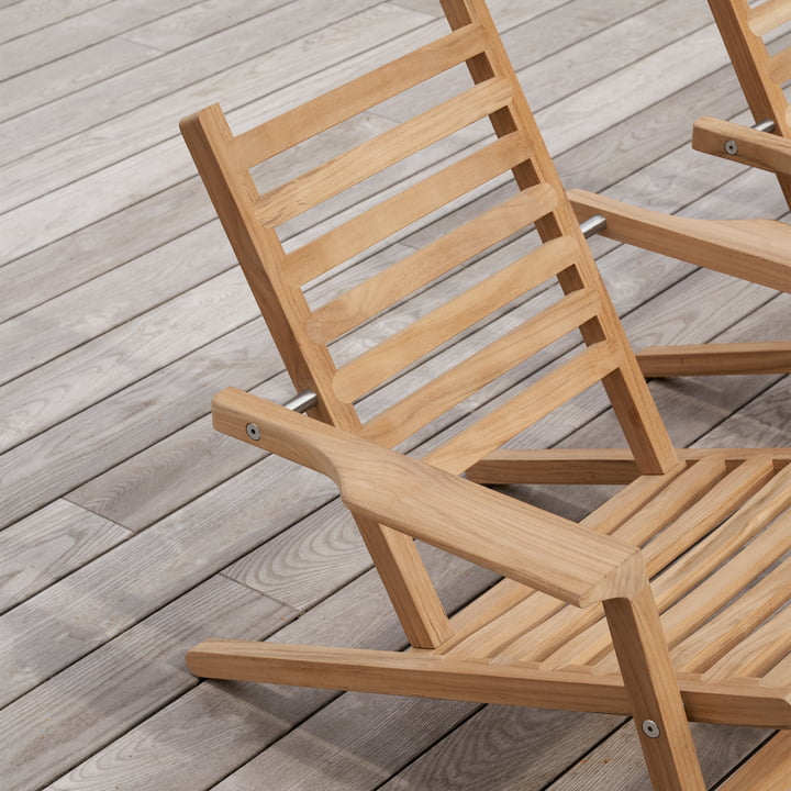 AH603 liggestol, ubehandlet teaktræ af Carl Hansen