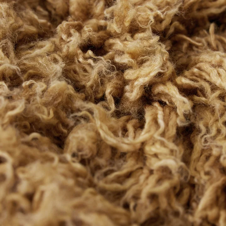 Fluffy tæppe, Ø 200 cm, karamel fra HKliving
