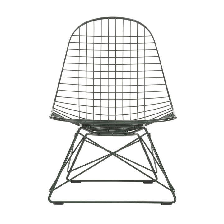 Wire Chair LKR, mørkegrøn (plast glider basic dark) fra Vitra