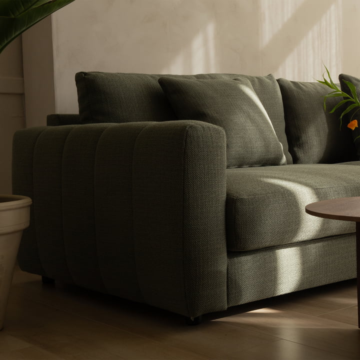 Bente 3-personers sofa, 230 x 100 cm, grøn (Melina Inner Green 1242) fra Nuuck