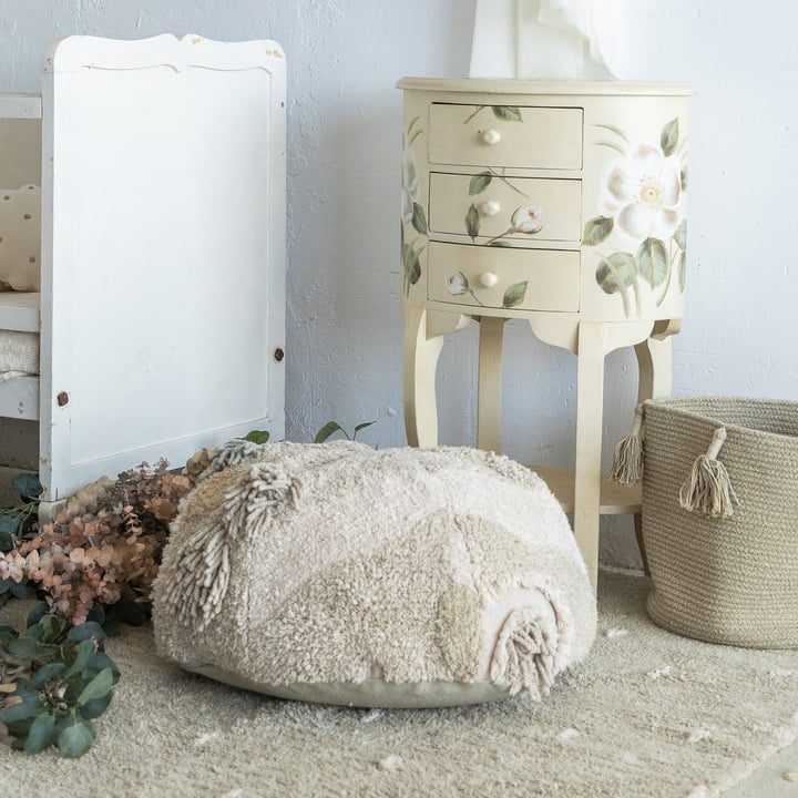 Mossy Rock Pouf, Ø 50 cm, grøn/beige fra Lorena Canals