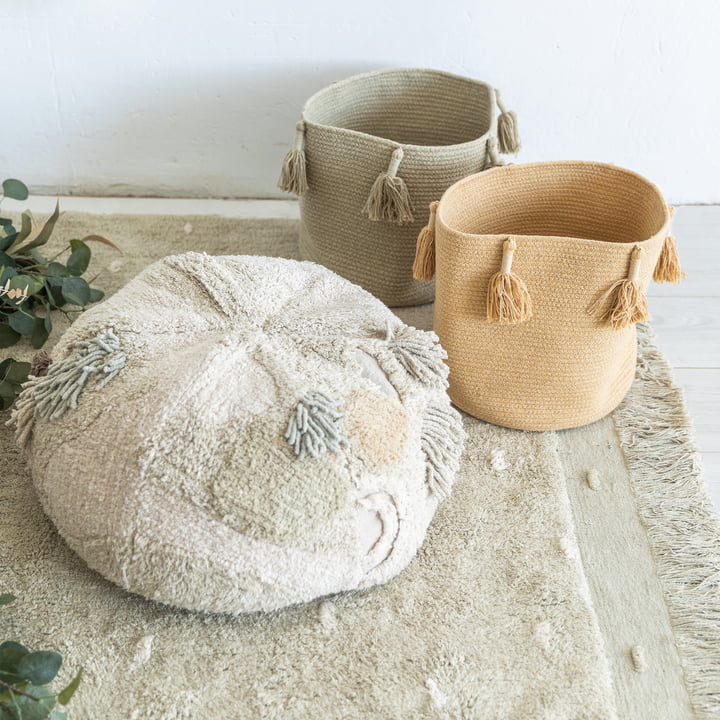 Mossy Rock Pouf, Ø 50 cm, grøn/beige fra Lorena Canals