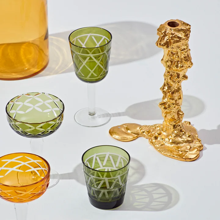 Pols Potten - Drip lysestage, L, guld