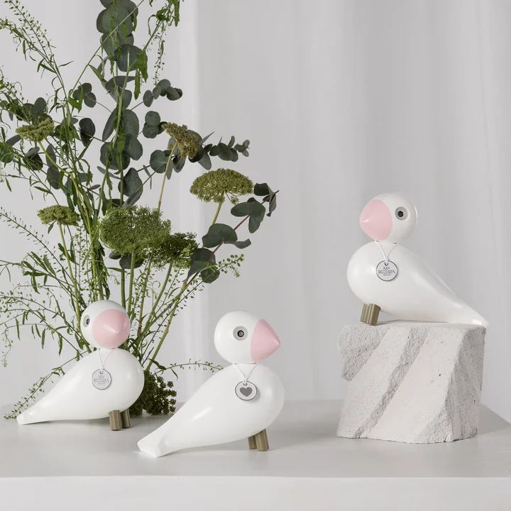 Songbird Love Charity af Kay Bojesen i hvid/pink