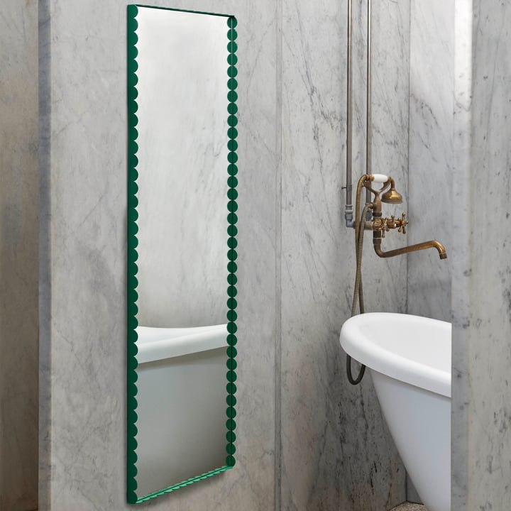 Arcs Mirror, M, rektangulært, grønt fra HAY