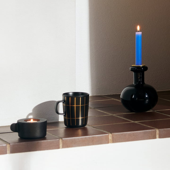 Oiva lysestage i støbejern, sort fra Marimekko