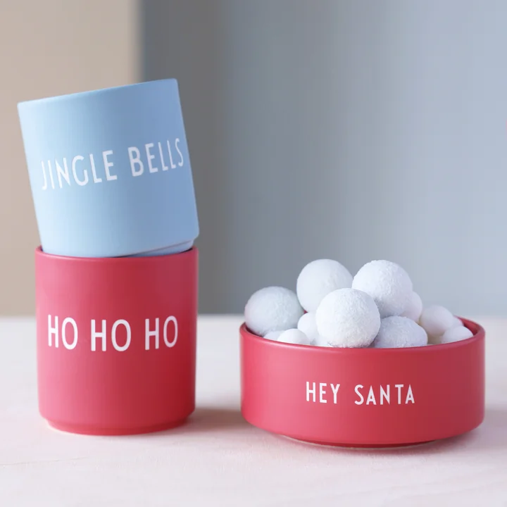 Snack skål - Hey Santa, faded rose fra Design Letters