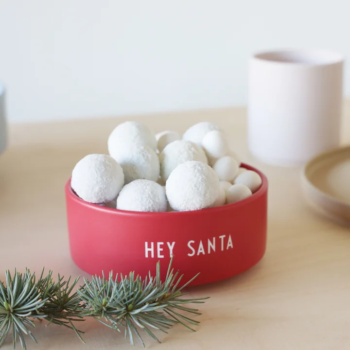 Snack skål - Hey Santa, faded rose fra Design Letters