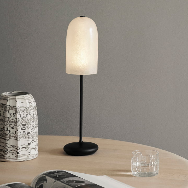 ferm Living - Gry LED batteri bordlampe, sort / gennemskinnelig