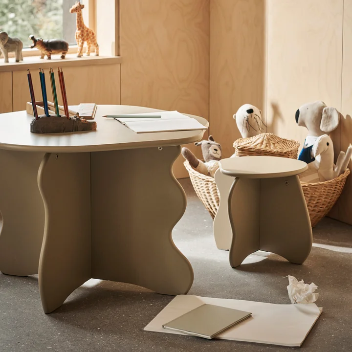 Ferm Living - Slope børnebord og skammel, kashmir