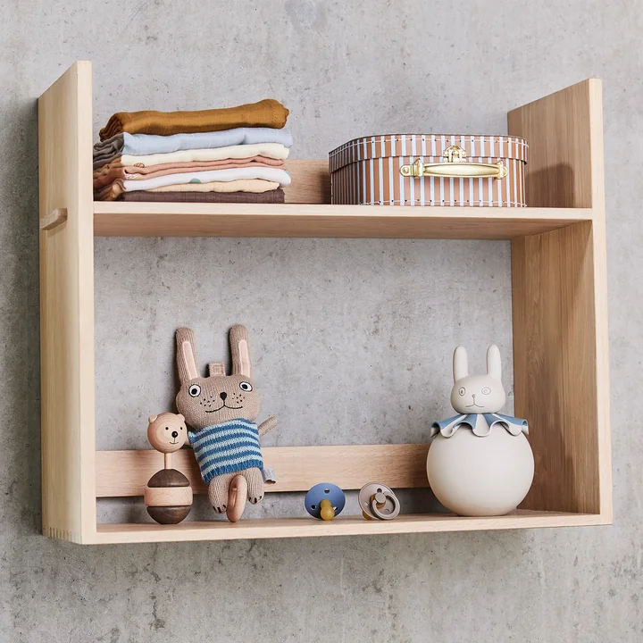 OYOY - Rabbit natlampe, råhvid / blå