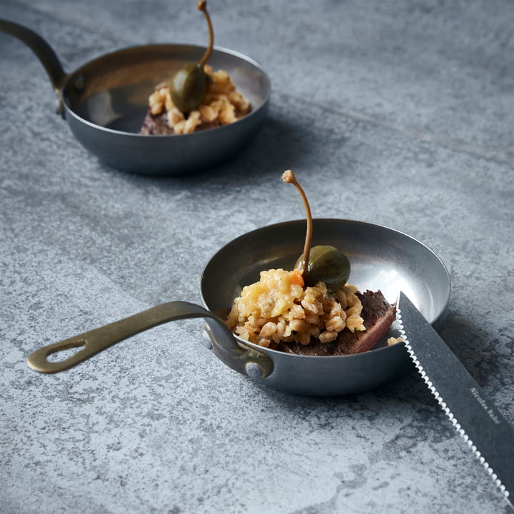 Nicolas Vahé - Presentation mini stegepande, børstet rustfrit stål (sæt med 2)