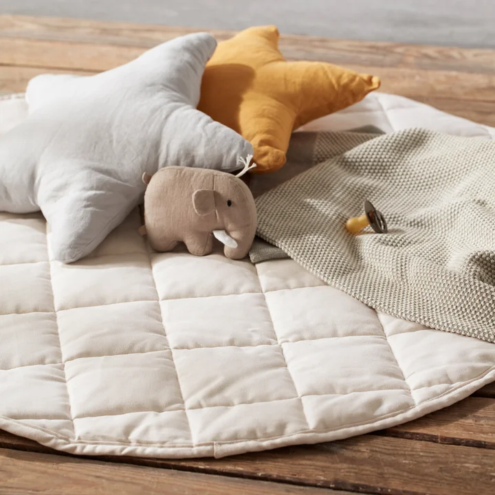 Legemåtte, rund, Ø 100 cm, råhvid fra Kids Concept