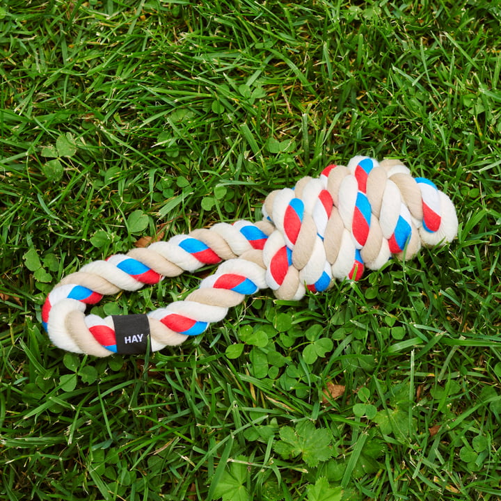 Dogs Rope toy, rød / turkis / off-white fra Hay