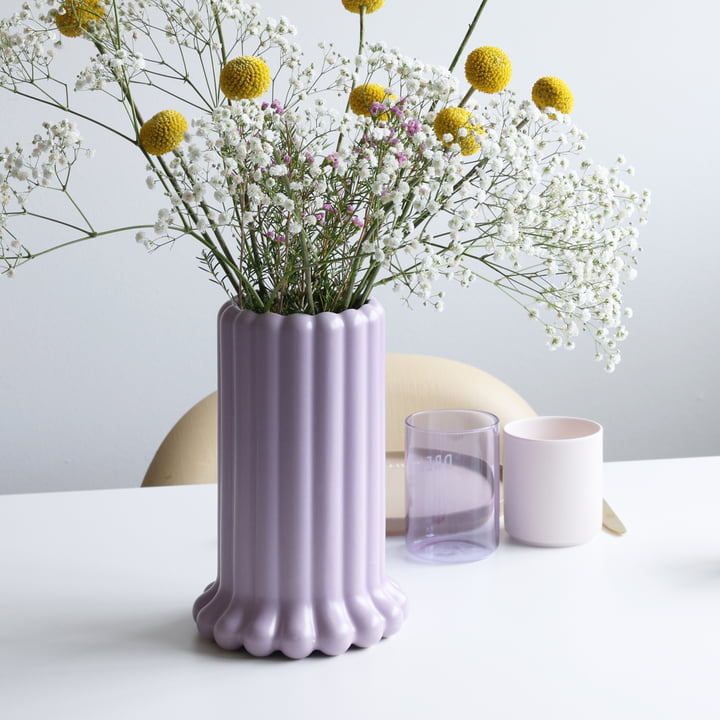 Tubular vase, H 24 cm, lilla brise fra Design Letters