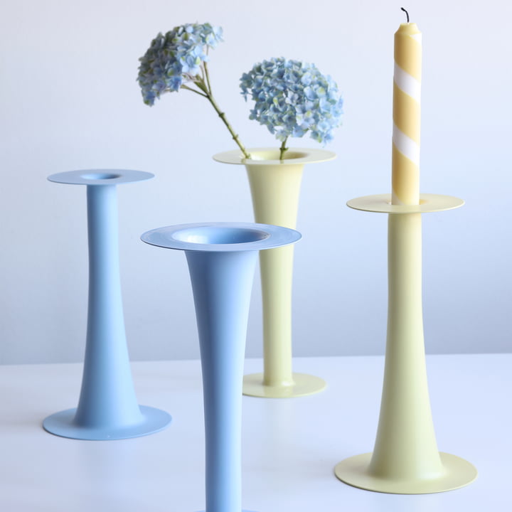 Trumpet - 2 i 1 vase & lysestage, H 24 cm fra Design Letters