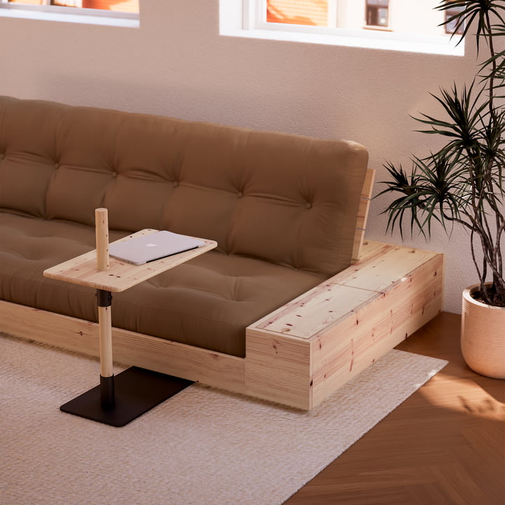 Karup Design - Adjust sidebord, klarlakeret fyrretræ, base sovesofa